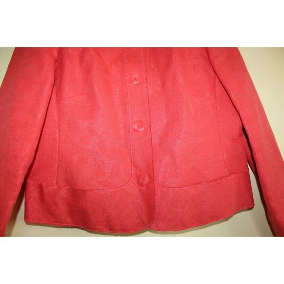 Talbots Coral Italian Fabric Women's Blazer Size 14P Button Professional Career - Picture 5 of 8